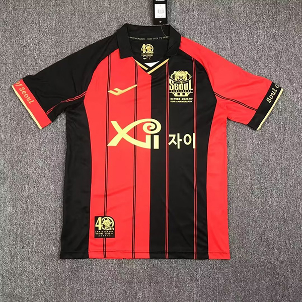 23-24 Season Seoul FC Home Red-Black Color Football Jersey